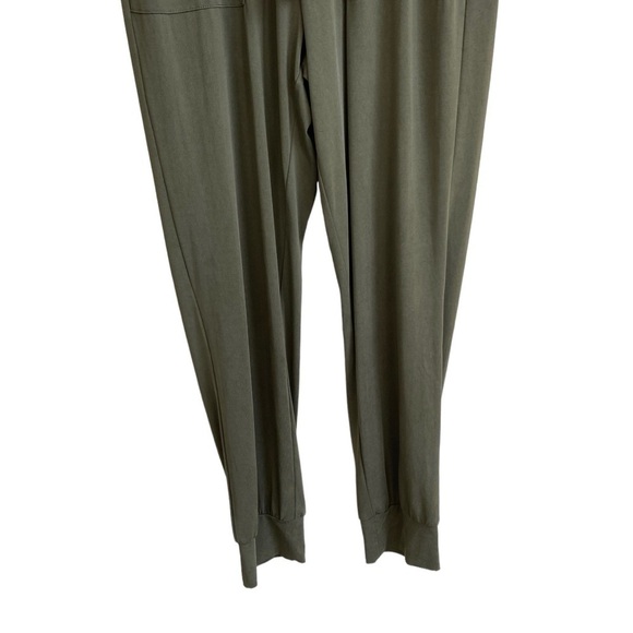 Heartloom Rivky Knit Jumpsuit Jogger Style Surplice Front Olive Green Sz M - Picture 5 of 15